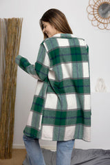 Double Take Full Size Plaid Button Up Lapel Collar Coat king-general-store-5710.myshopify.com