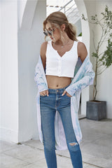 Tie-Dye Open Front Longline Cardigan king-general-store-5710.myshopify.com