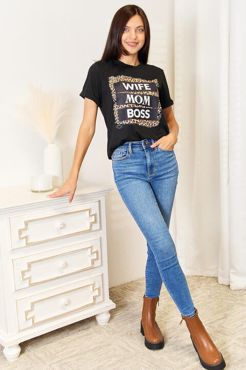 Simply Love WIFE MOM BOSS Leopard Graphic T-Shirt king-general-store-5710.myshopify.com