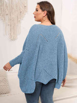 Plus Size Round Neck Batwing Sleeve Sweater king-general-store-5710.myshopify.com