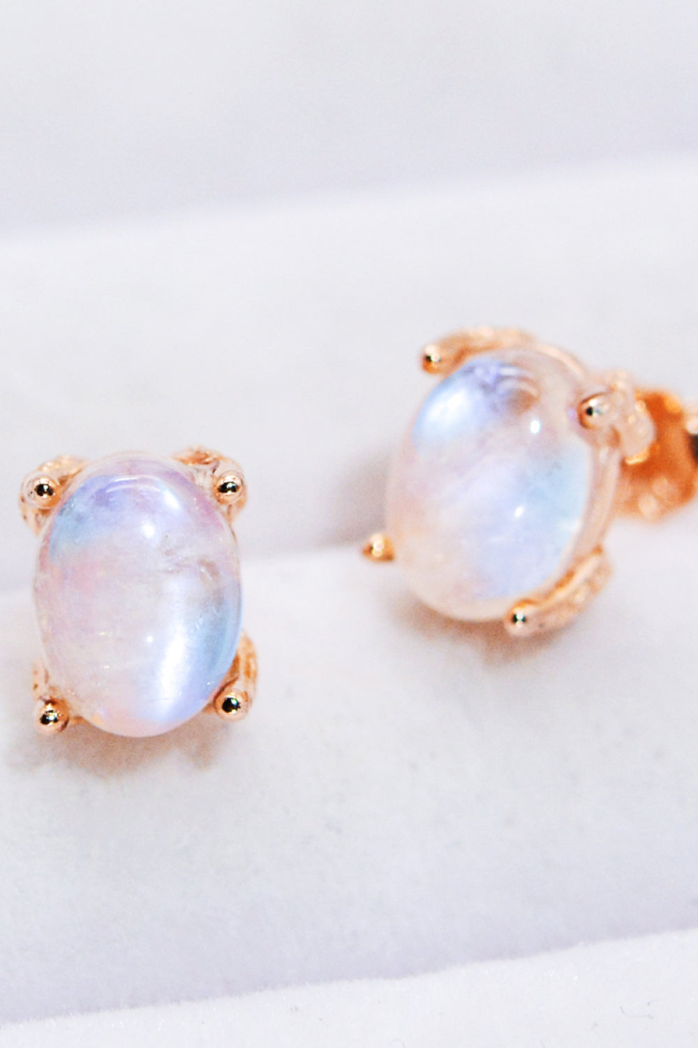 Natural Moonstone 4-Prong Stud Earrings king-general-store-5710.myshopify.com