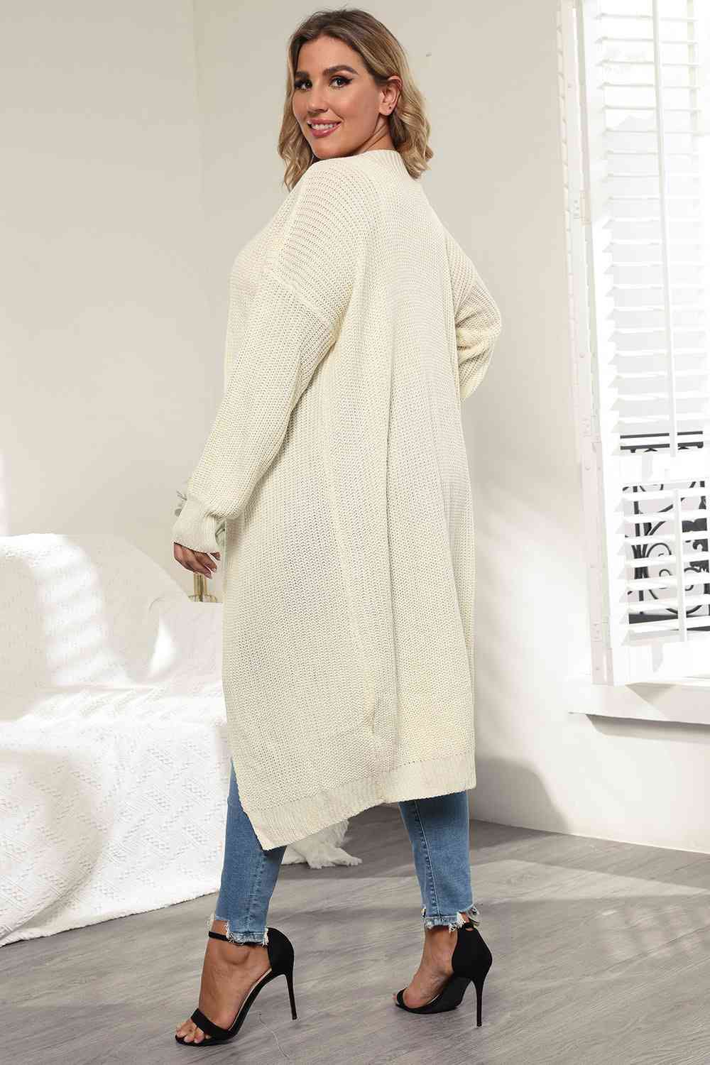 Plus Size Open Front Long Sleeve Cardigan king-general-store-5710.myshopify.com