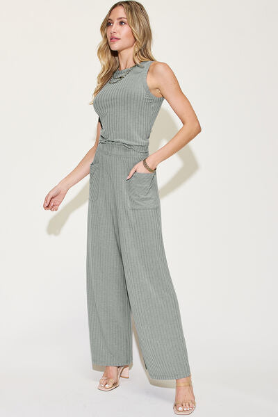 Basic Bae Full Size Ribbed Tank and Wide Leg Pants Set king-general-store-5710.myshopify.com