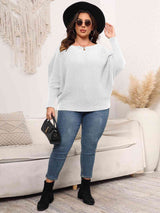 Full Size Boat Neck Batwing Sleeve Sweater king-general-store-5710.myshopify.com