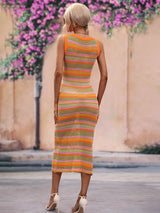 Striped Round Neck Sleeveless Midi Cover Up Dress king-general-store-5710.myshopify.com