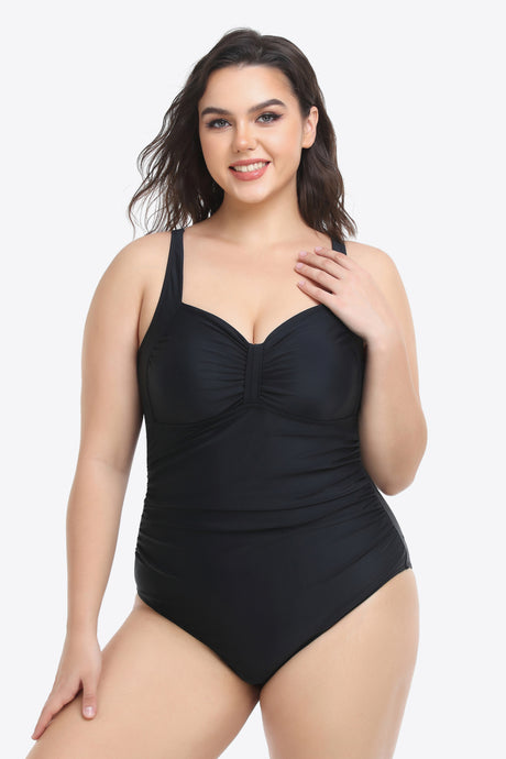 Plus Size Sleeveless Plunge One-Piece Swimsuit king-general-store-5710.myshopify.com