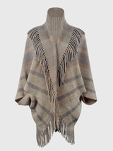 Fringe Detail Open Front Poncho king-general-store-5710.myshopify.com