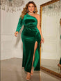 Plus Size One-Shoulder Twisted Split Dress king-general-store-5710.myshopify.com