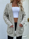 Cable-Knit Open Front Cardigan with Front Pockets king-general-store-5710.myshopify.com