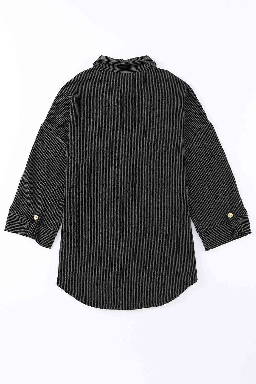 Dropped Shoulder Long Sleeve Shirts with Pocket king-general-store-5710.myshopify.com