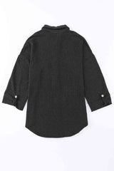 Dropped Shoulder Long Sleeve Shirts with Pocket king-general-store-5710.myshopify.com