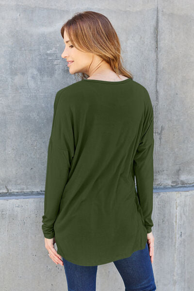 Basic Bae Full Size Round Neck Dropped Shoulder T-Shirt king-general-store-5710.myshopify.com