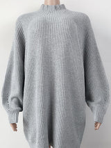 Mock Neck Dropped Shoulder Sweater Dress king-general-store-5710.myshopify.com