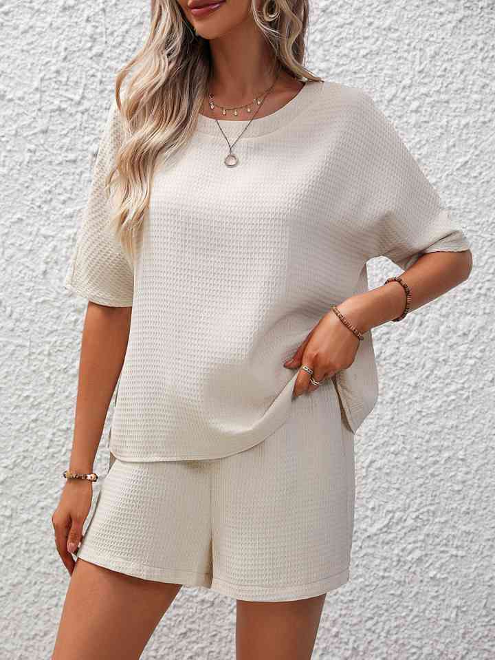 Waffle-Knit Top and Shorts Set king-general-store-5710.myshopify.com