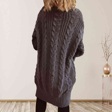 Cable-Knit Open Front Dropped Shoulder Cardigan king-general-store-5710.myshopify.com