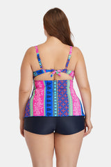 Plus Size Printed Crisscross Cutout Two-Piece Swim Set king-general-store-5710.myshopify.com