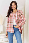 Double Take Plaid Collared Neck Long Sleeve Button-Up Shirt king-general-store-5710.myshopify.com