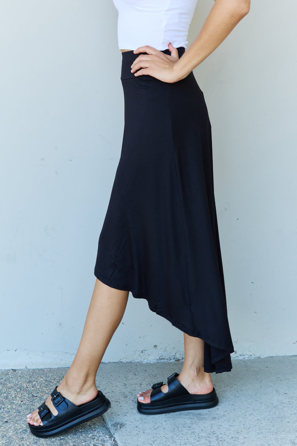 Ninexis First Choice High Waisted Flare Maxi Skirt in Black king-general-store-5710.myshopify.com