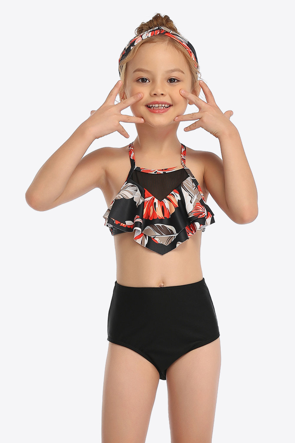 Botanical Print Ruffled Two-Piece Swim Set king-general-store-5710.myshopify.com