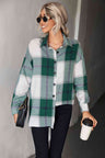 Plaid Collared Neck Longline Shirt king-general-store-5710.myshopify.com