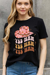 Simply Love Full Size YEE HAH YEE HAH YEE HAH Graphic Cotton Tee king-general-store-5710.myshopify.com