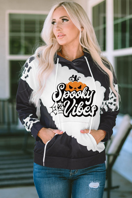 SPOOKY VIBES Graphic Hoodie with Pocket king-general-store-5710.myshopify.com