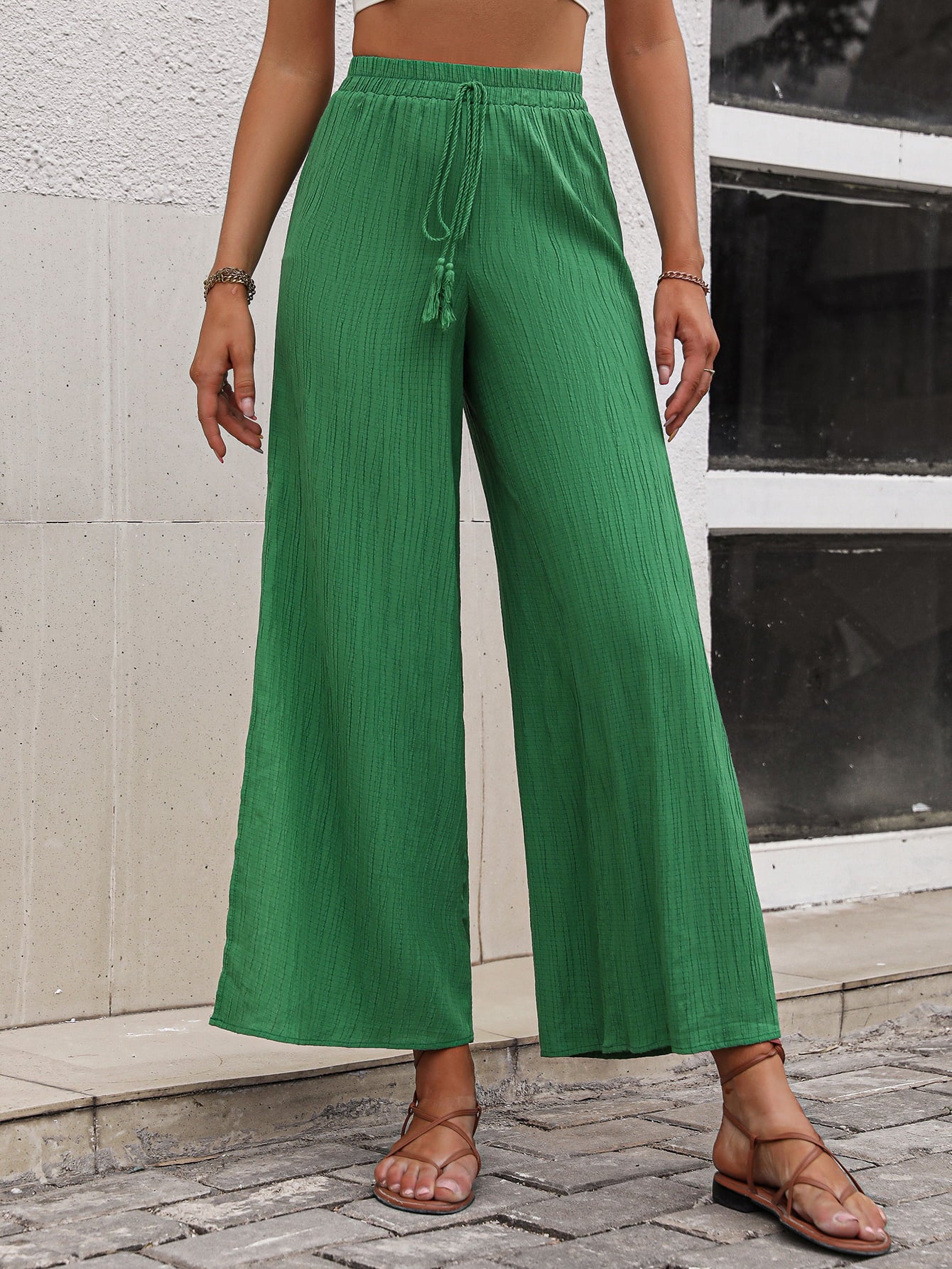 High Waist Slit Wide Leg Pants king-general-store-5710.myshopify.com