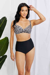 Marina West Swim Take A Dip Twist High-Rise Bikini in Leopard king-general-store-5710.myshopify.com