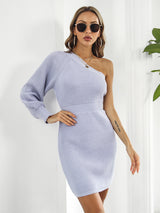 One-Shoulder Mini Sweater Dress king-general-store-5710.myshopify.com