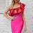 Ruffled One-Shoulder Bodycon Dress king-general-store-5710.myshopify.com