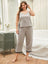 Plus Size Lace Trim Slit Cami and Pants Pajama Set king-general-store-5710.myshopify.com