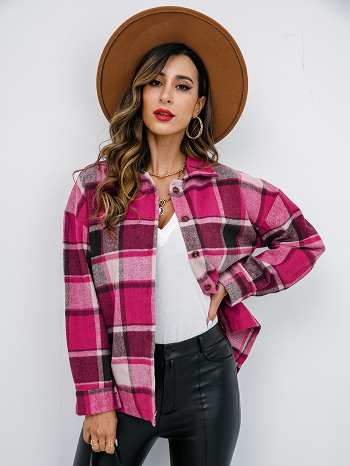 Plaid Button-Down Jacket king-general-store-5710.myshopify.com