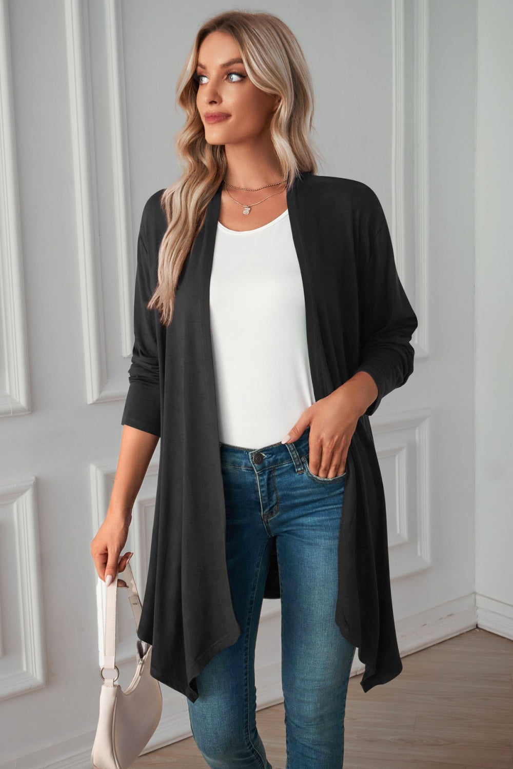 Open Front Long Sleeve Cardigan king-general-store-5710.myshopify.com