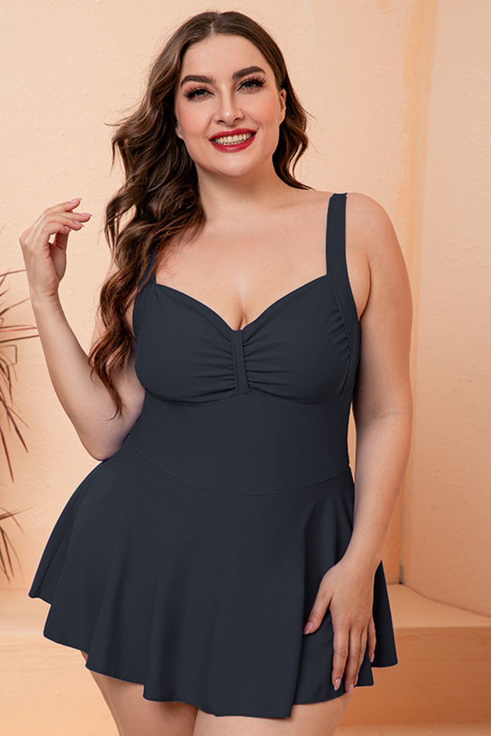 Full Size Gathered Detail Swim Dress king-general-store-5710.myshopify.com