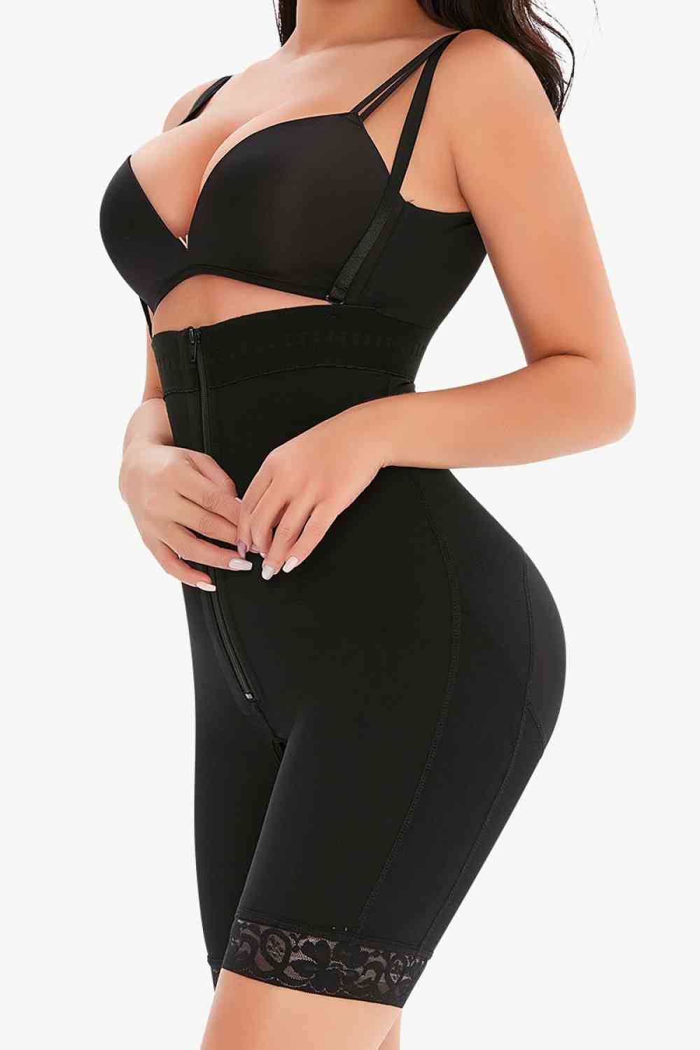 Full Size Lace Detail Zip-Up Under-Bust Shaping Bodysuit king-general-store-5710.myshopify.com