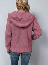 Zip-Up Drawstring Detail Hooded Cardigan king-general-store-5710.myshopify.com