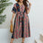 Plus Size Bohemian V-Neck Tie Belt Midi Dress king-general-store-5710.myshopify.com