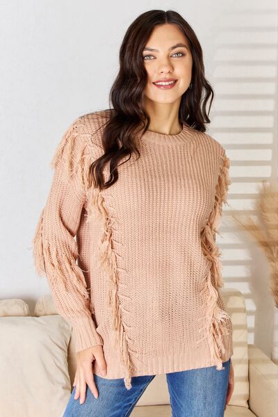 And The Why Tassel Detail Long Sleeve Sweater king-general-store-5710.myshopify.com