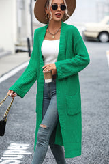 Dropped Shoulder Long Sleeve Cardigan with Pocket king-general-store-5710.myshopify.com