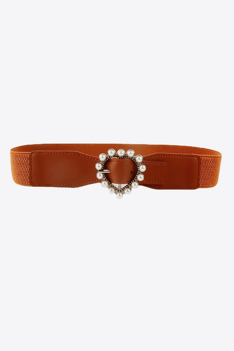 Pearl Heart Buckle Elastic Belt king-general-store-5710.myshopify.com