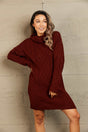 Woven Right Full Size Mixed Knit Cowl Neck Dropped Shoulder Sweater Dress king-general-store-5710.myshopify.com