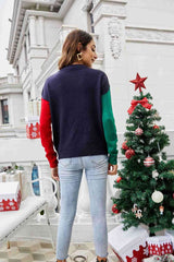 Christmas Color Block Knit Pullover king-general-store-5710.myshopify.com