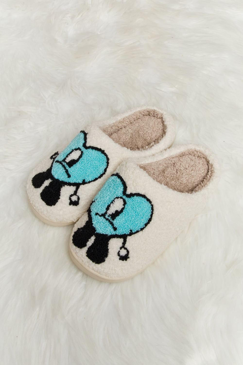 Melody Love Heart Print Plush Slippers king-general-store-5710.myshopify.com