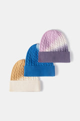 Contrast Tie-Dye Cable-Knit Cuffed Beanie king-general-store-5710.myshopify.com