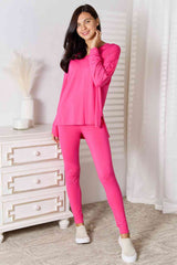 Basic Bae Full Size V-Neck Soft Rayon Long Sleeve Top and Pants Lounge Set king-general-store-5710.myshopify.com