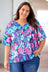 Floral Center Seam V-Neck Blouse king-general-store-5710.myshopify.com