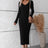 V-Neck Long Sleeve Ribbed Sweater Dress king-general-store-5710.myshopify.com