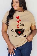 Simply Love Full Size I LOVE COFFEE Graphic Cotton Tee king-general-store-5710.myshopify.com