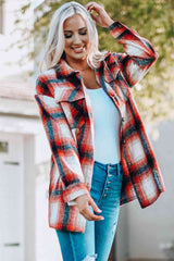 Double Take Plaid Button Up Shirt Jacket with Pockets king-general-store-5710.myshopify.com