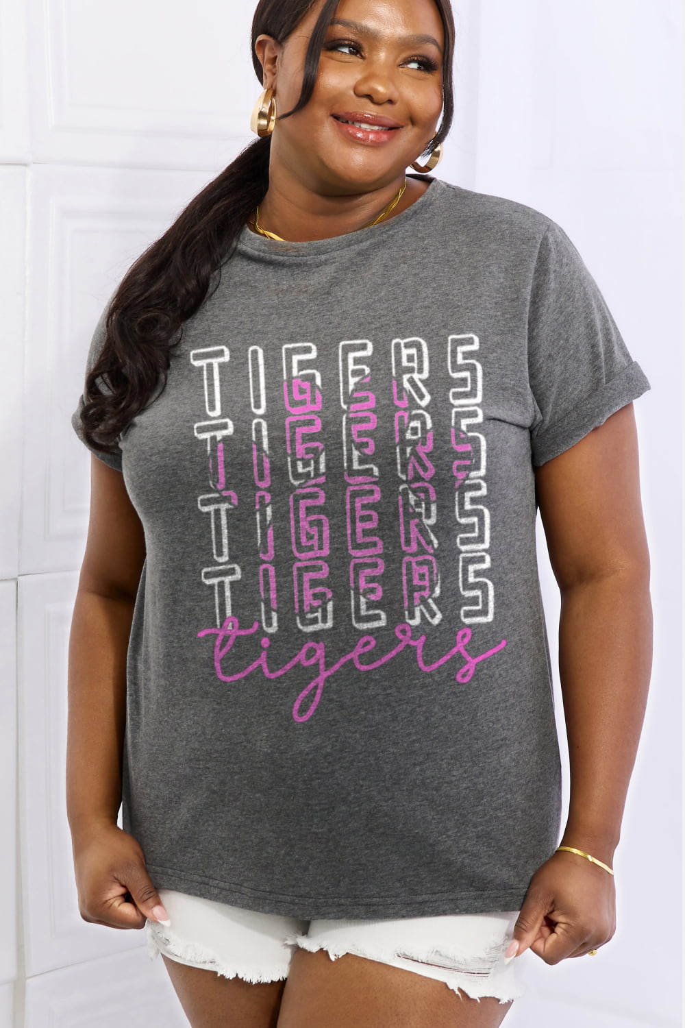 Simply Love Full Size TIGERS Graphic Cotton Tee king-general-store-5710.myshopify.com